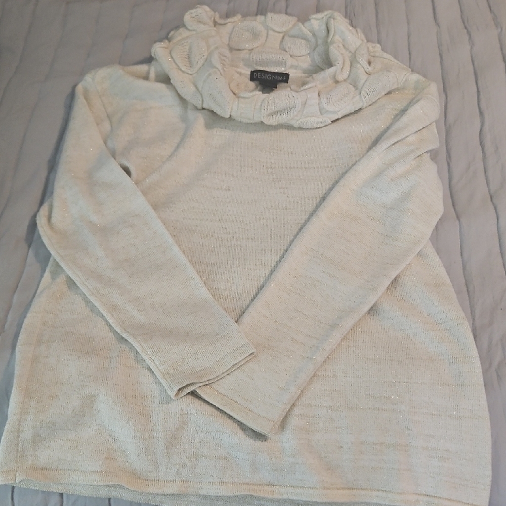 Design History Women's Cream Cowl Neck Sweater